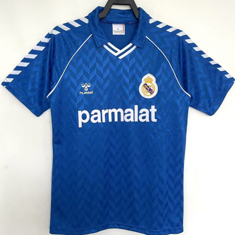 jersey 1986/87 real madrid visitante manga corta versión fan retro