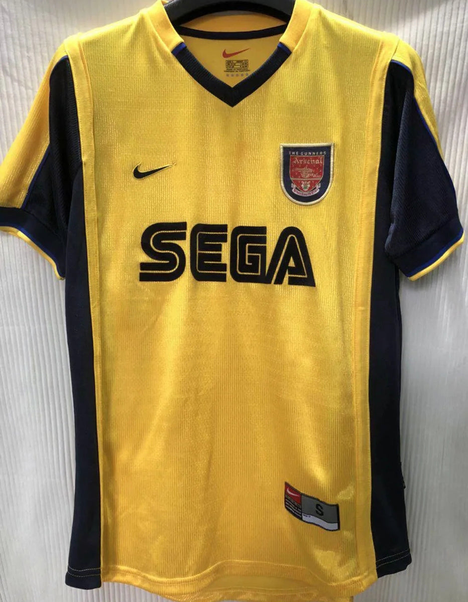 jersey 2000/2001 arsenal visitante manga corta versión fan retro
