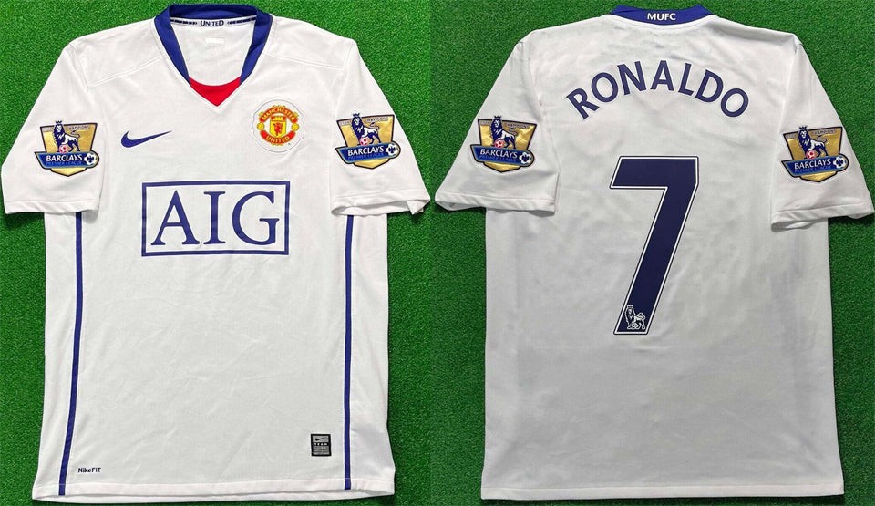 jersey 2008/2009 manchester united visitante manga corta versión fan retro