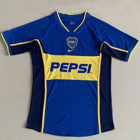 Jersey 2002 Boca Local Manga corta Versión Fan Retro