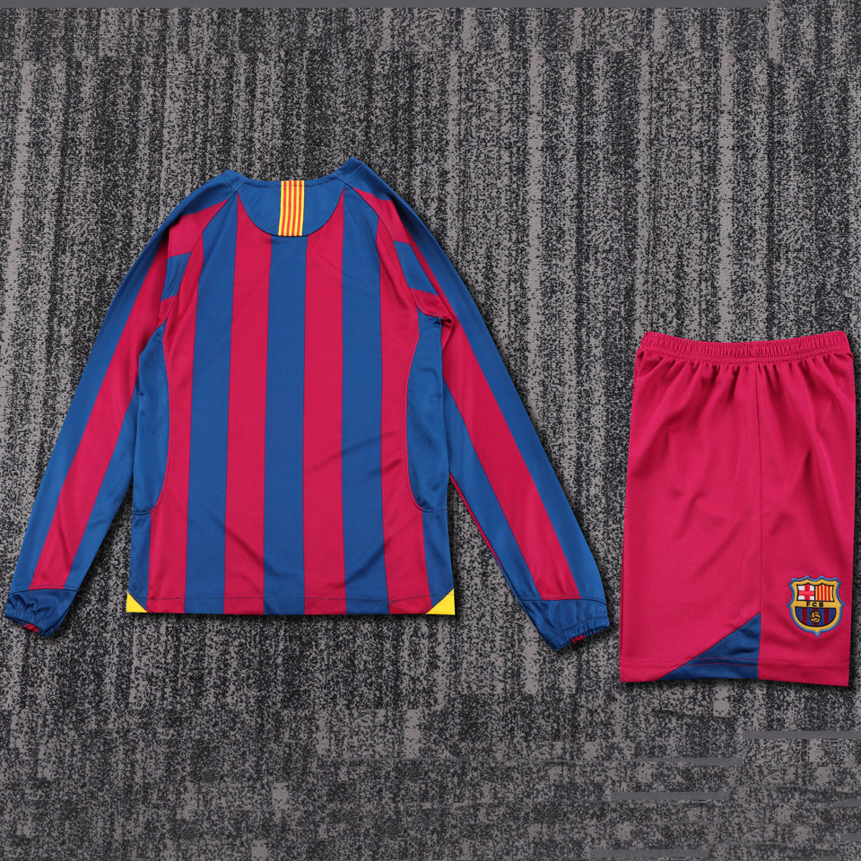 jersey 2005/2006 barcelona local manga larga niño retro