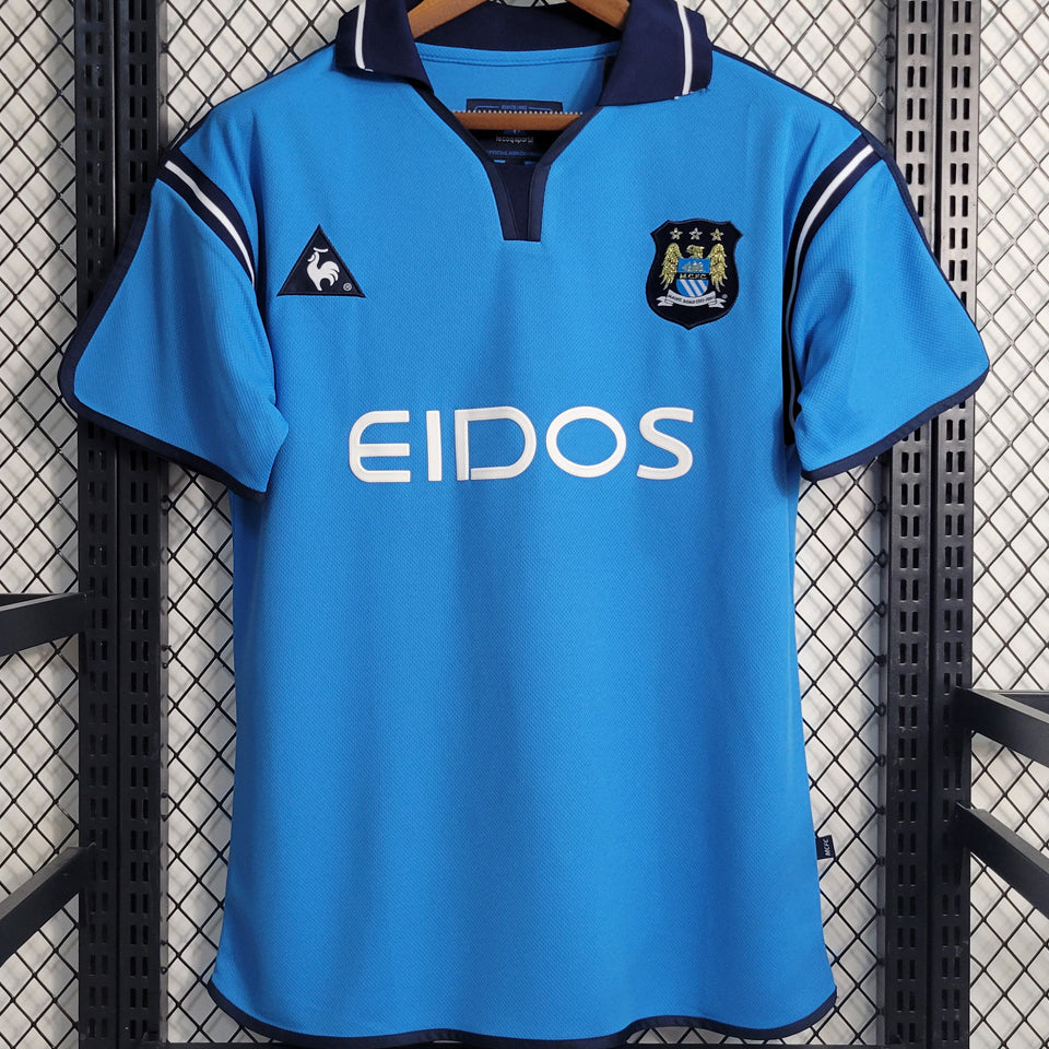 jersey 2001/02 manchester city local manga corta versión fan retro
