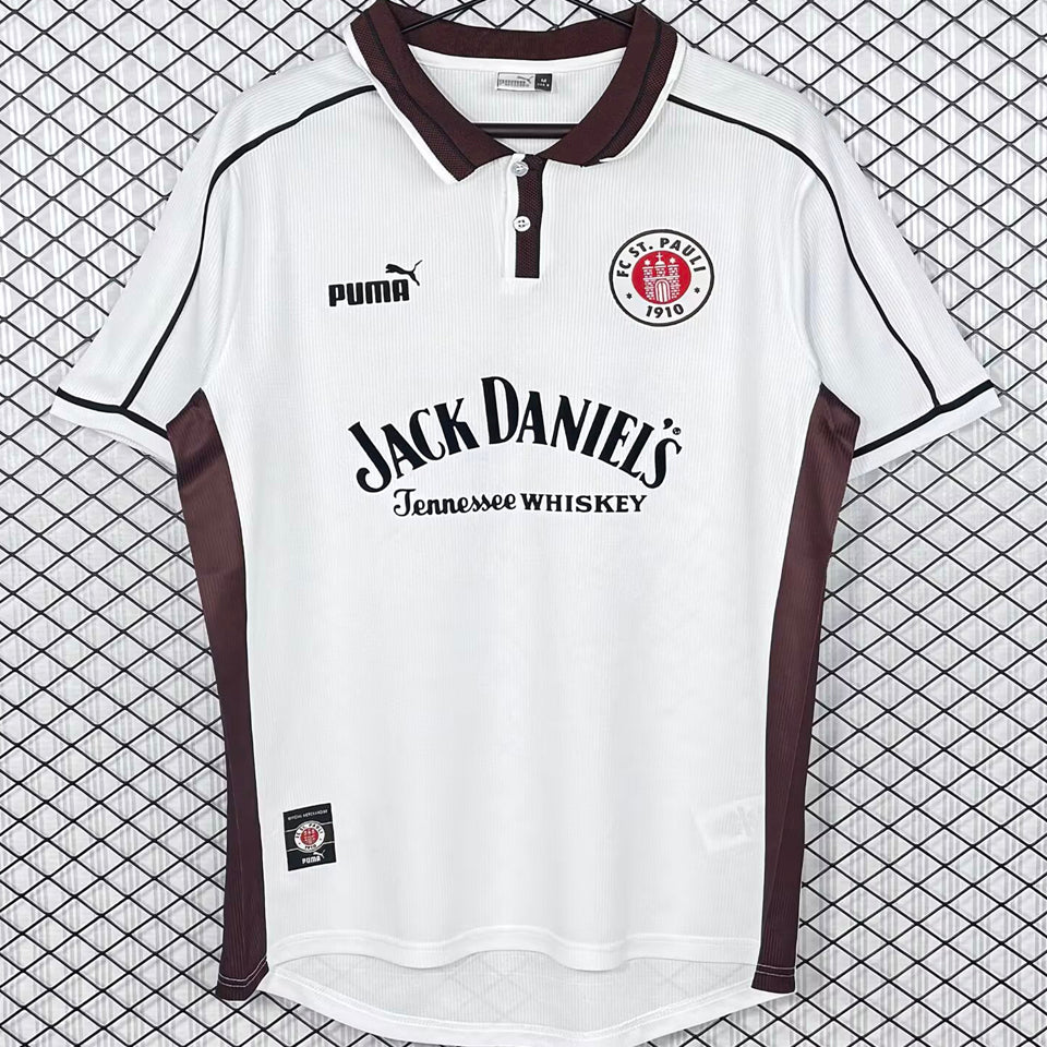 jersey 1999/2000 st pauli local manga corta versión fan retro