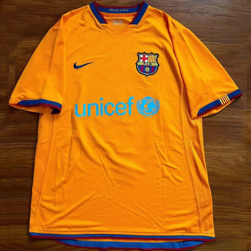 jersey 2006/07 barcelona visitante manga corta versión fan retro