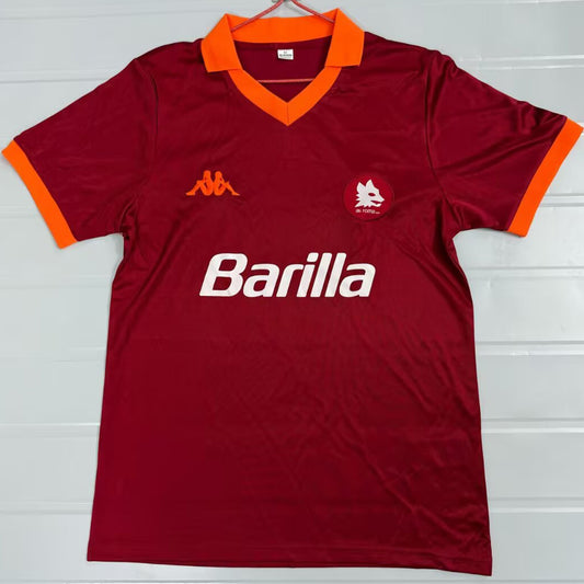Jersey 1985/1986 Roma Local Manga corta Versión Fan Retro