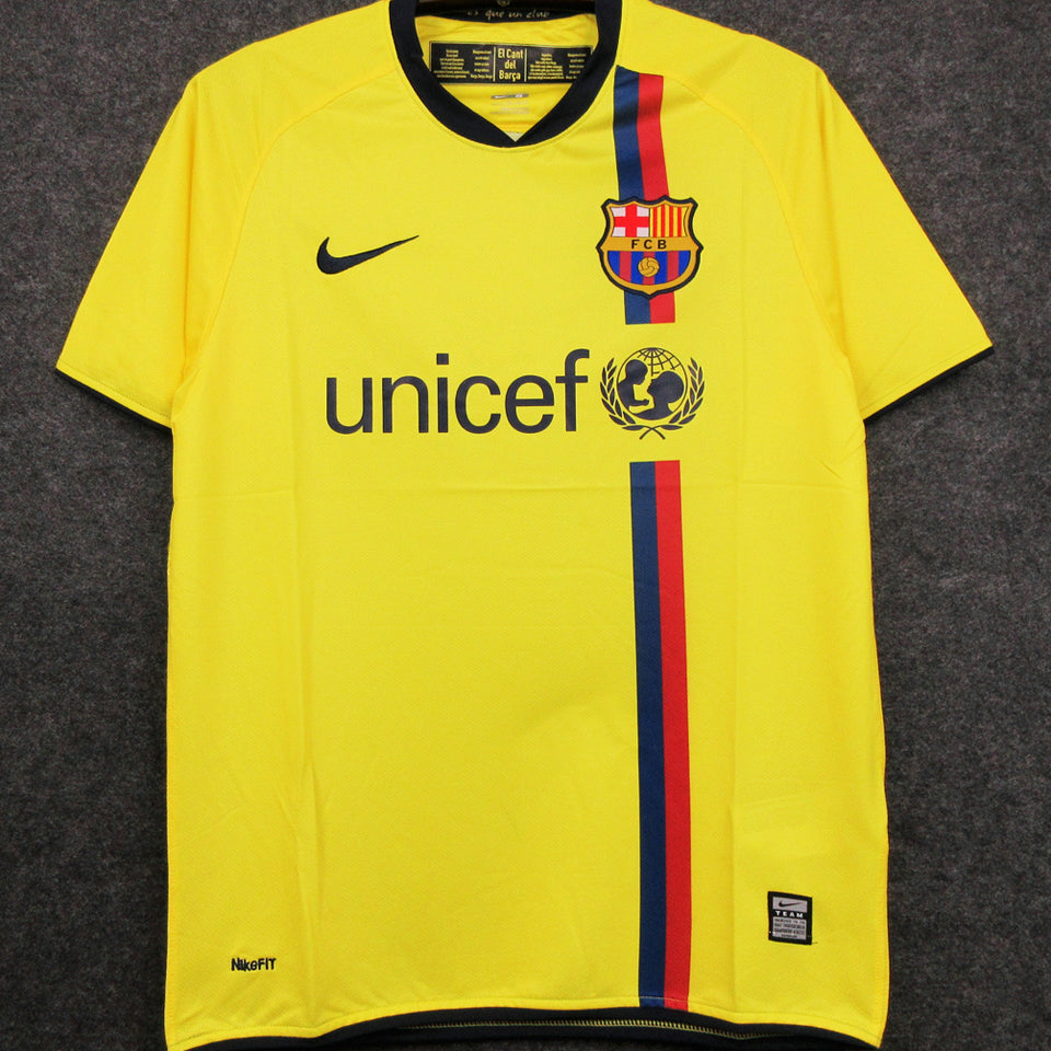 jersey 2008/09 barcelona visitante manga corta versión fan retro