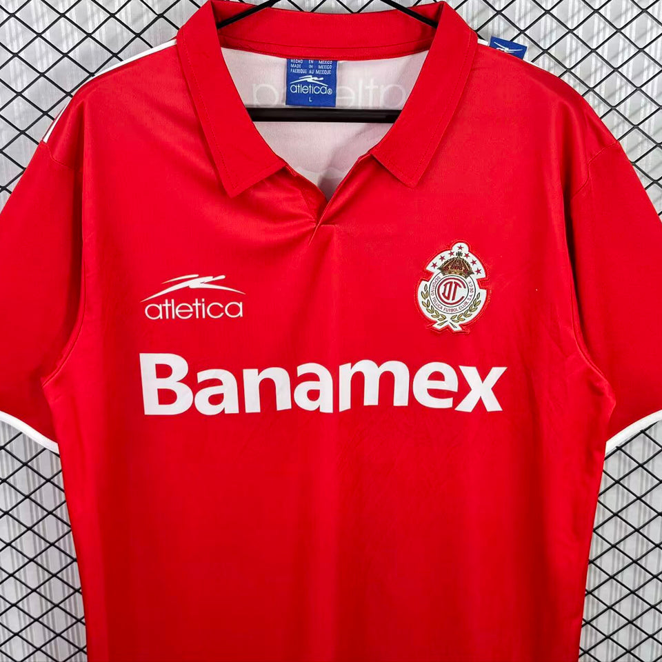 jersey 2003/2004 deportivo toluca local manga corta versión fan retro