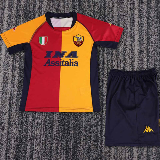 Jersey 2001/02 Roma Local Manga corta Niño Retro