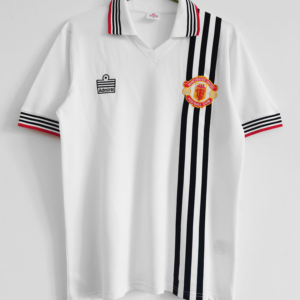 jersey 1975/1980 manchester united visitante manga corta versión fan retro