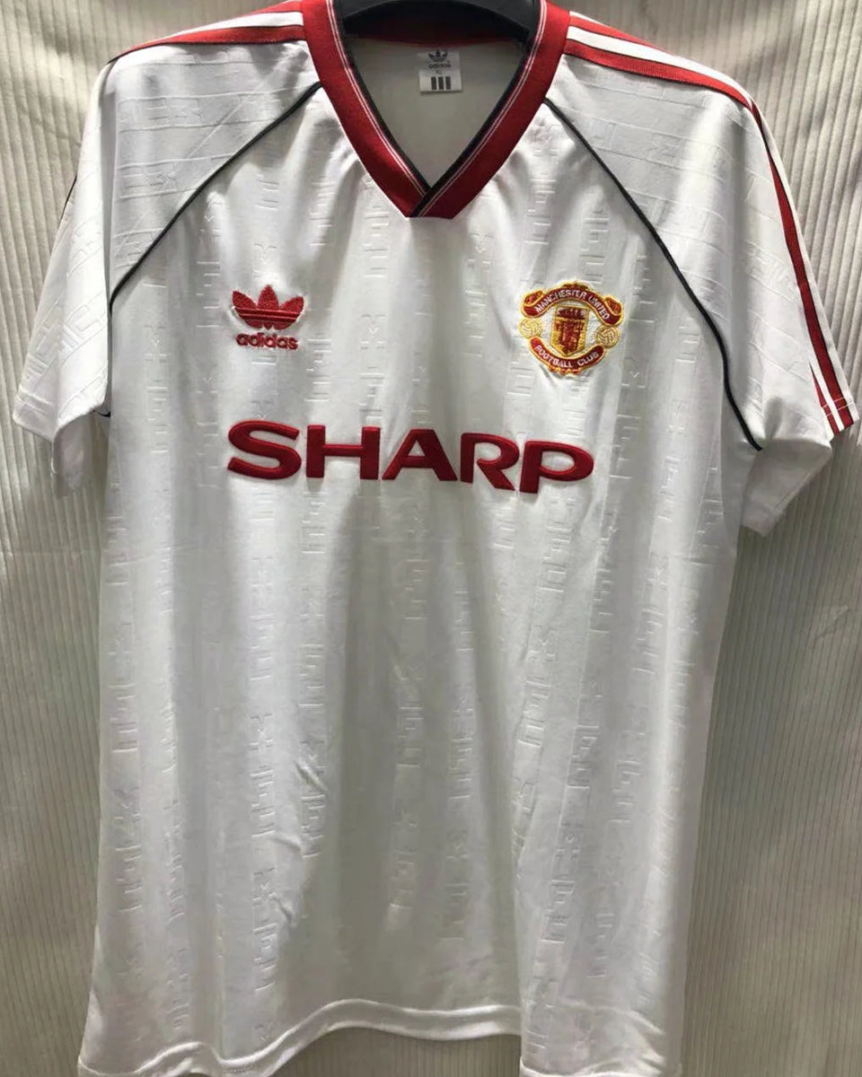 jersey 1988 manchester united visitante manga corta versión fan retro