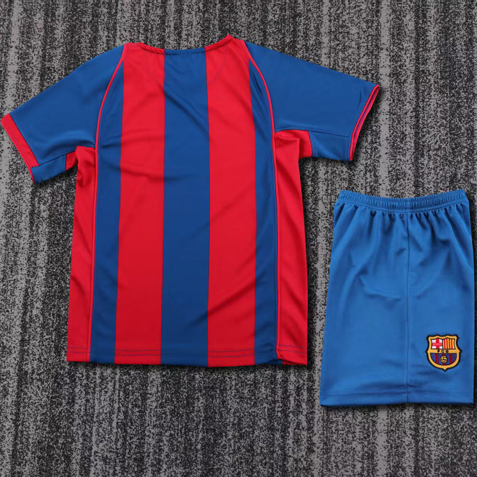Jersey 2004/2005 Barcelona Local Manga corta Niño Retro