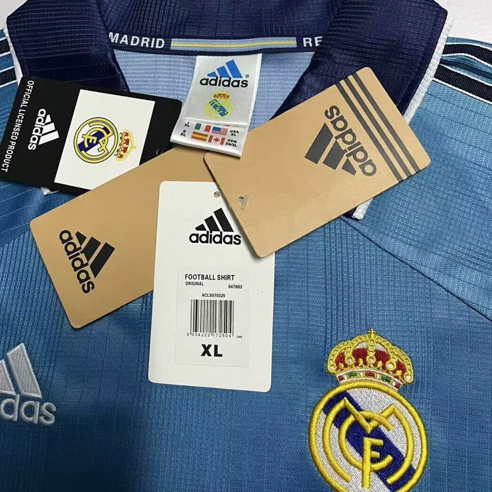 jersey 1999/2001 real madrid tercero manga corta versión fan retro