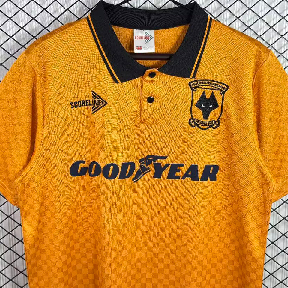 jersey 1990/1991 wolves local manga corta versión fan retro