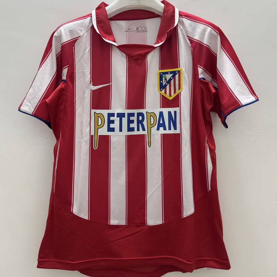 jersey 2003/2004 atletico de madrid local manga corta versión fan retro