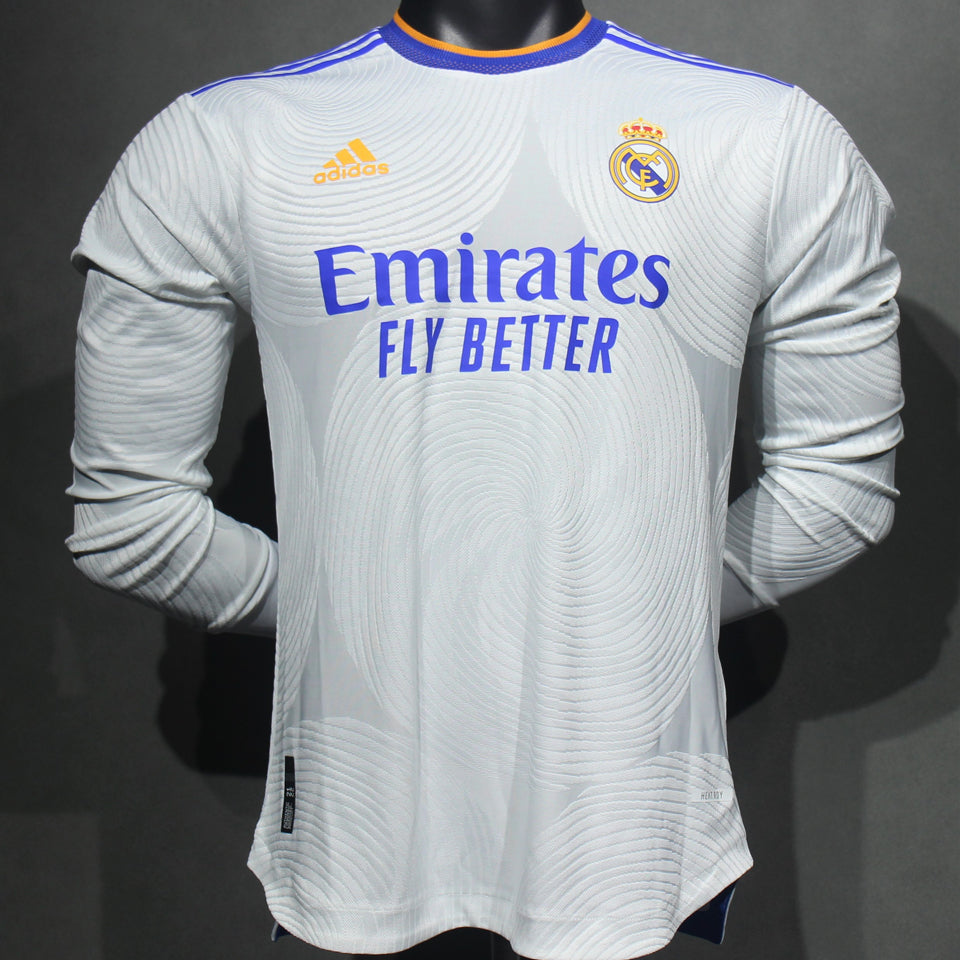 jersey 2021/22 real madrid local manga larga versión jugador