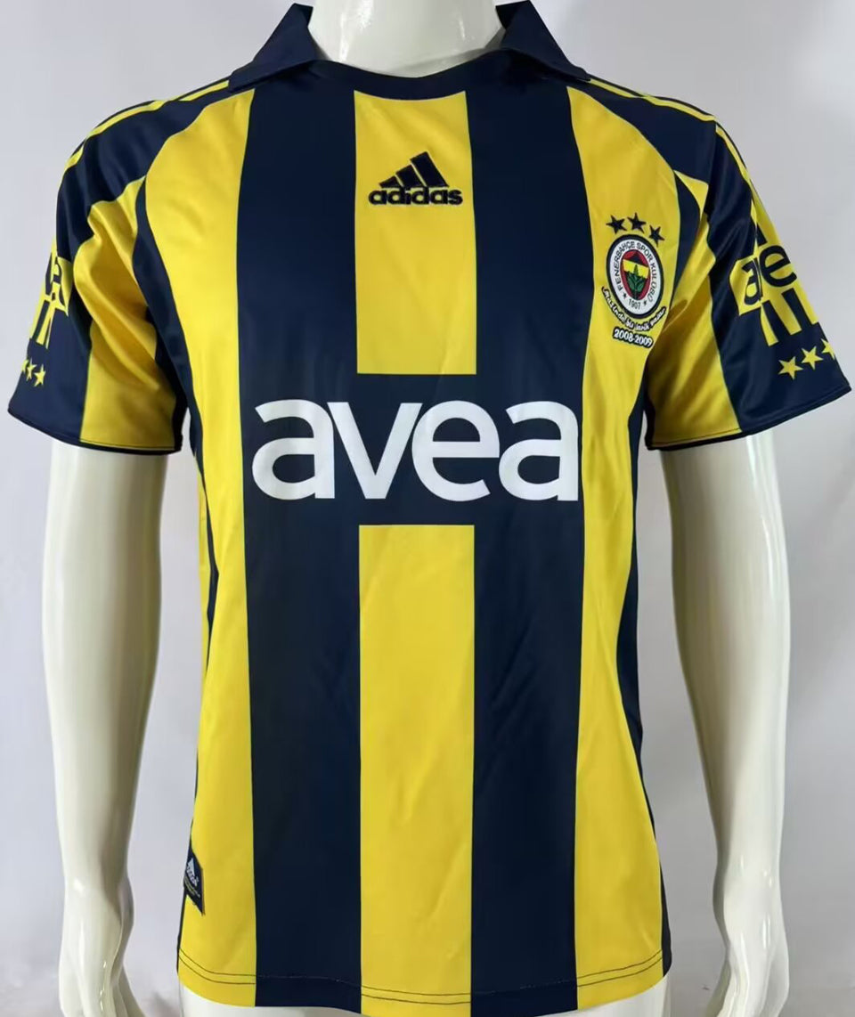 jersey 2008/09 fenerbahce local manga corta versión fan retro
