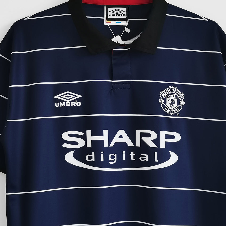 jersey 1999/2000 manchester united visitante manga corta versión fan retro