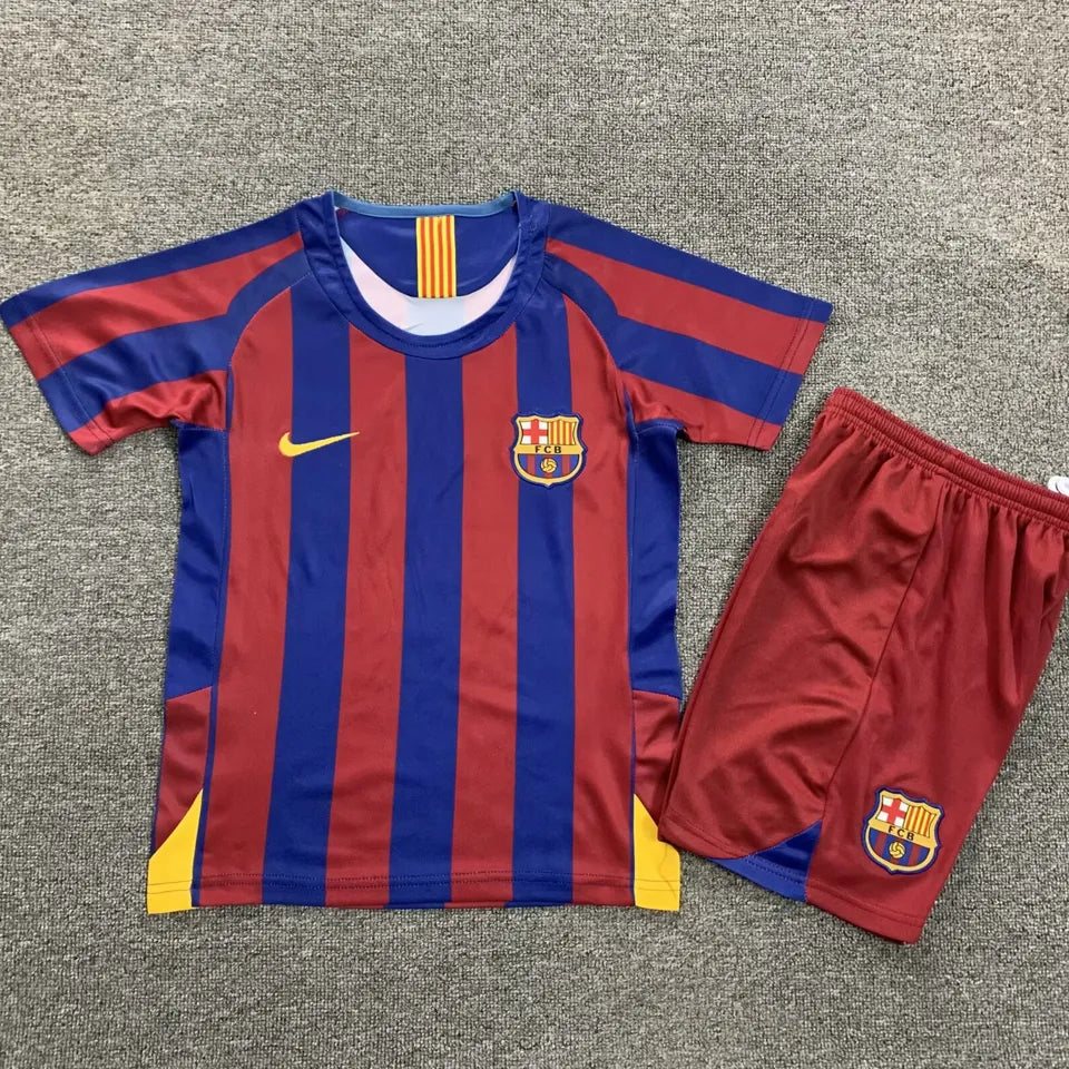 Jersey 2005/06 Barcelona Local Manga corta Niño Retro