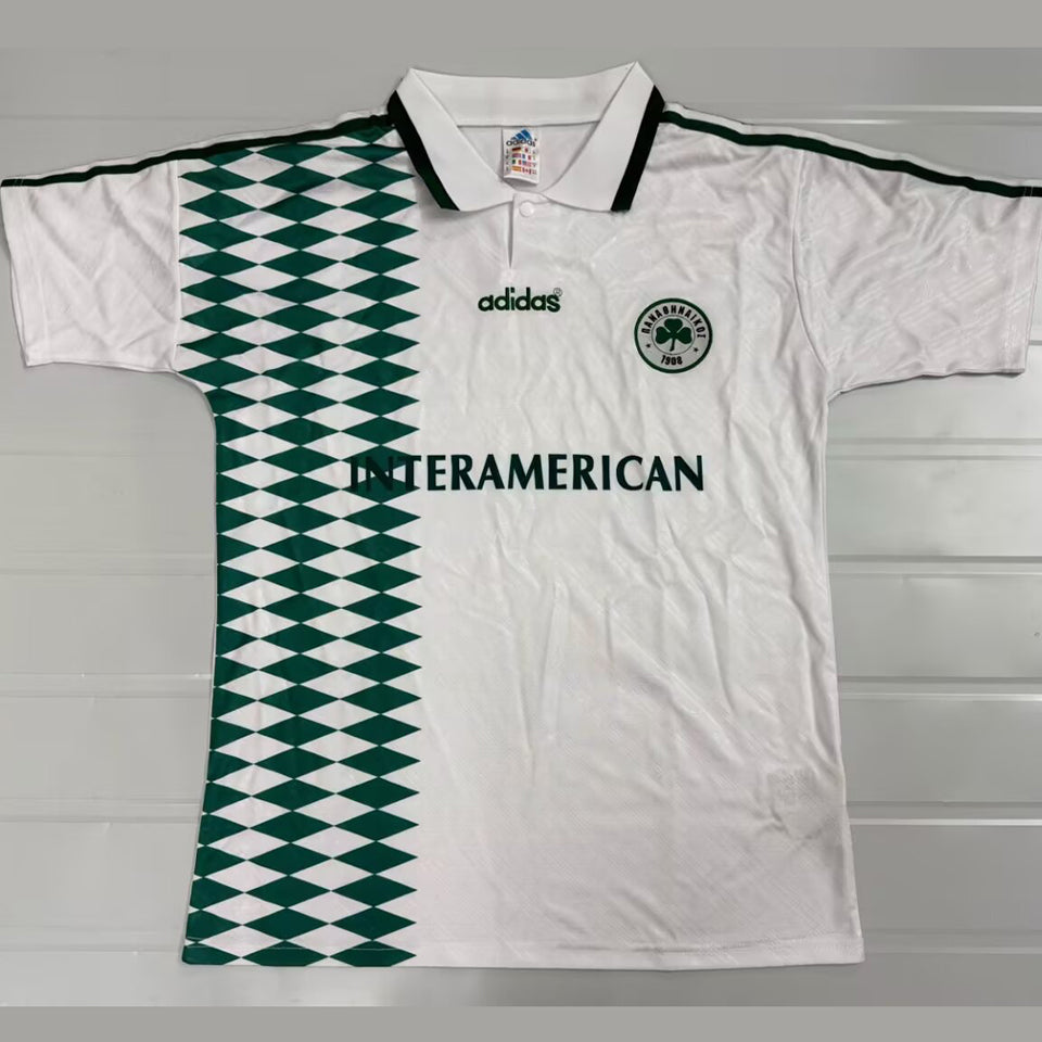 jersey 1995/1996 panathinaikos visitante manga corta versión fan retro