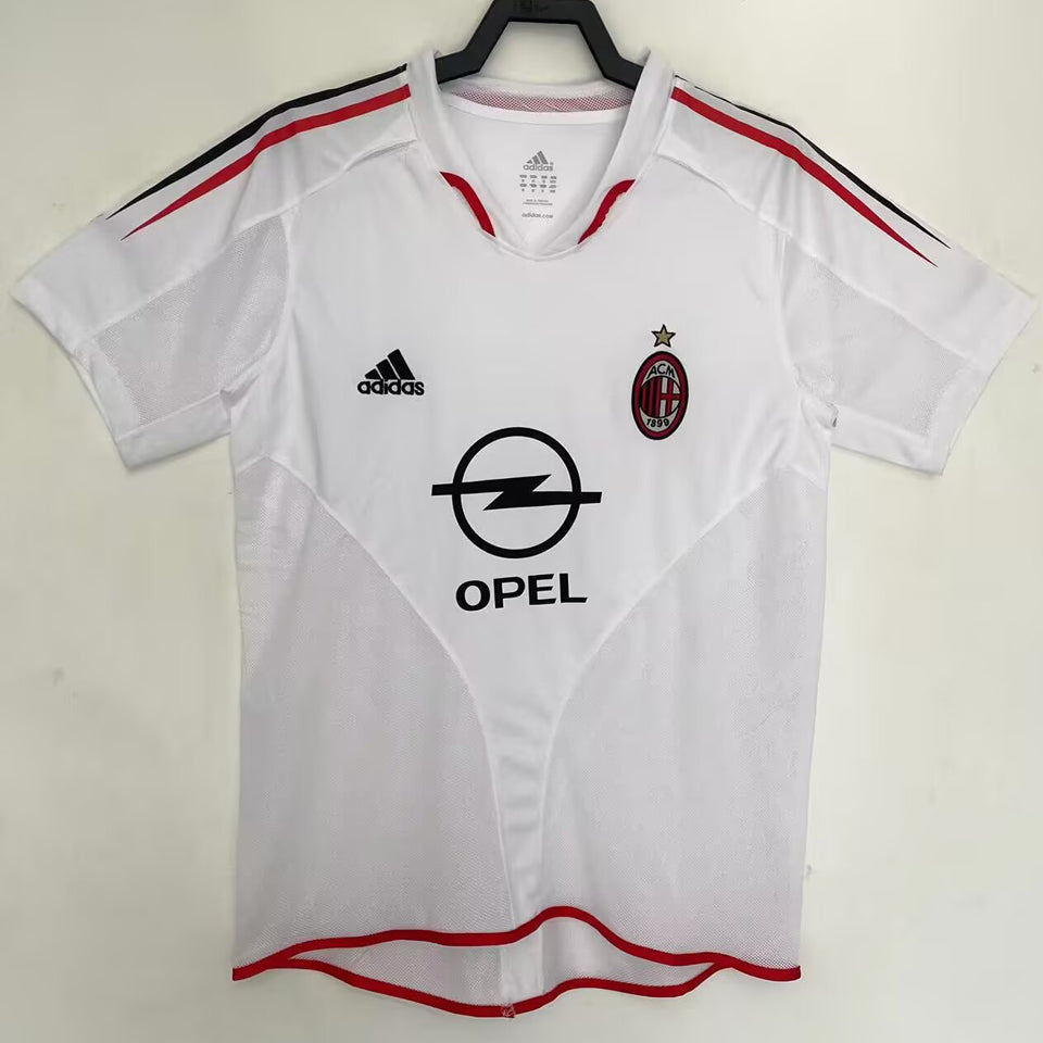 jersey 2004/2005 ac milan visitante manga corta versión fan retro