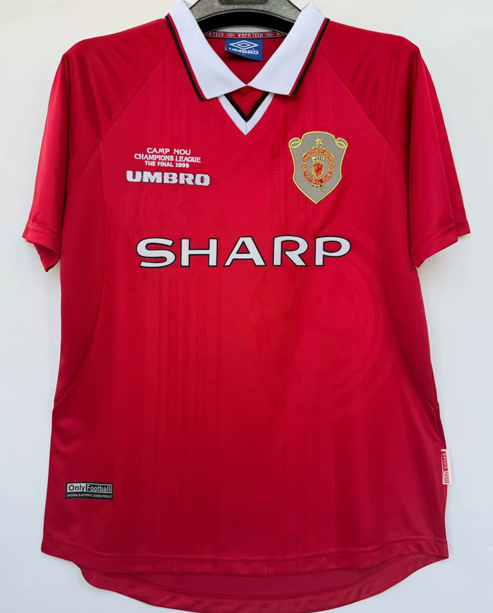 jersey 1999/2000 manchester united local manga corta versión fan retro
