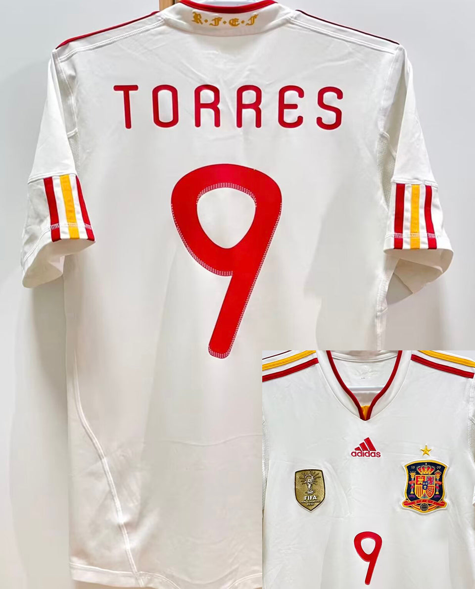2011/12 torres españa away white retro parches/letras