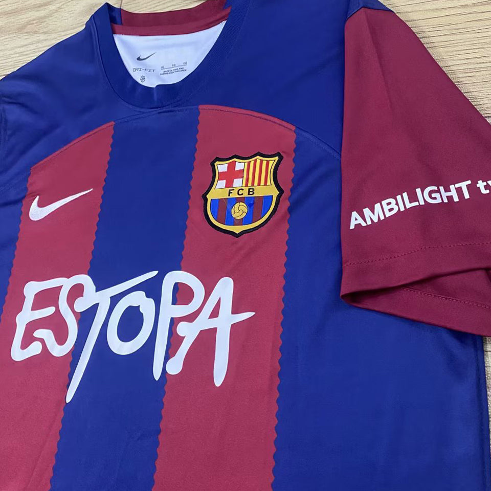 Jersey 2023/24 Barcelona Local Manga corta Versión Fan