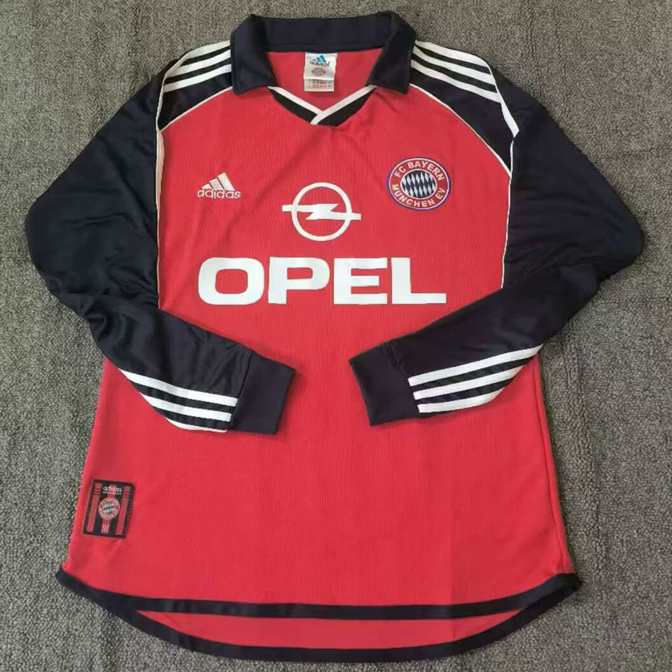 jersey 2000/01 bayern munich local manga larga versión fan retro