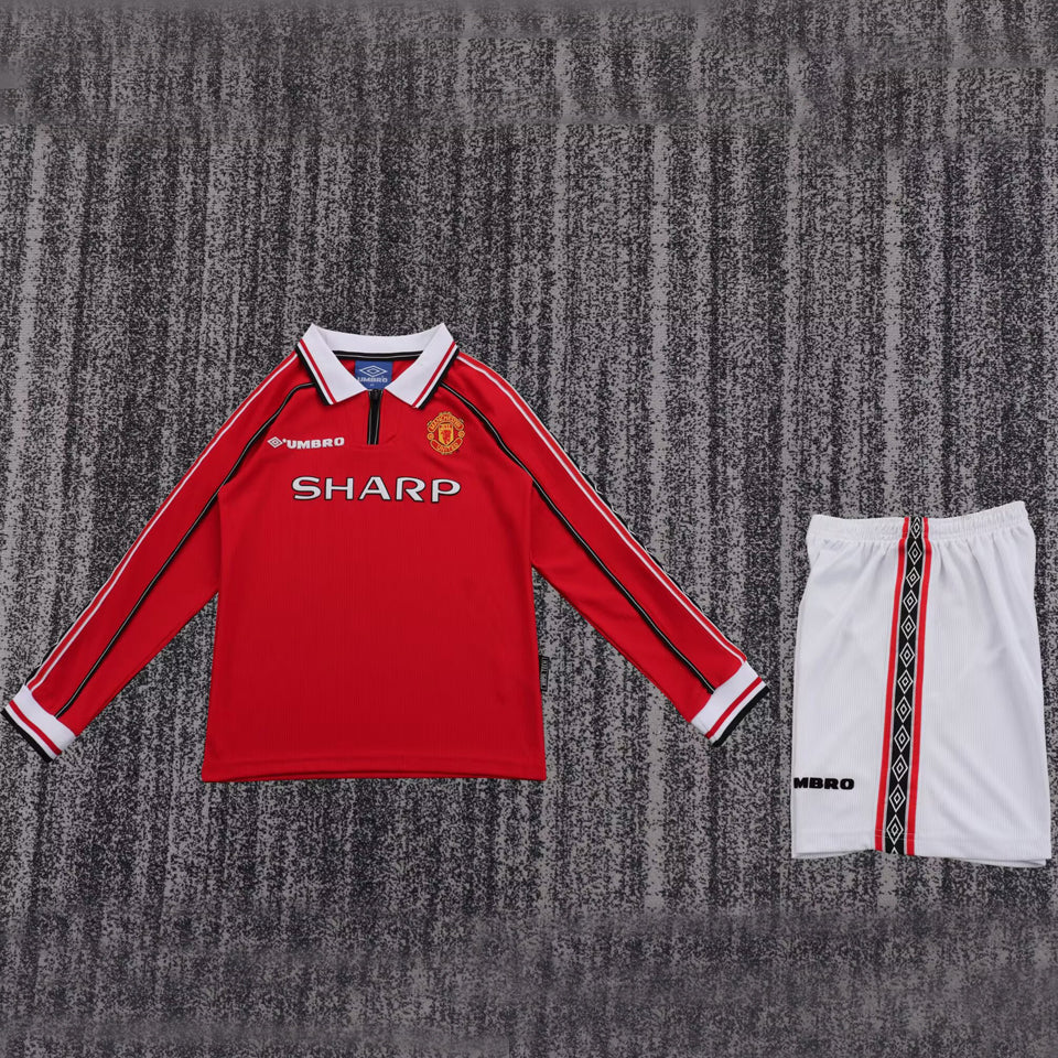 jersey 1998/1999 manchester united local manga larga niño retro