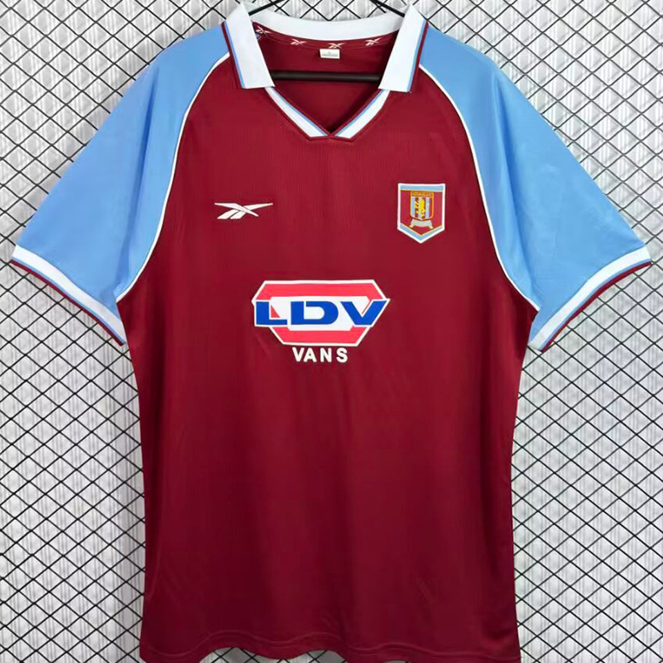 jersey 1998/1999 aston villa local manga corta versión fan retro