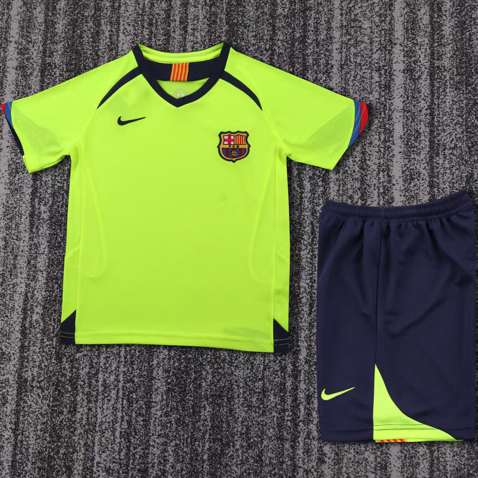 jersey 2005/2006 barcelona visitante manga corta niño retro