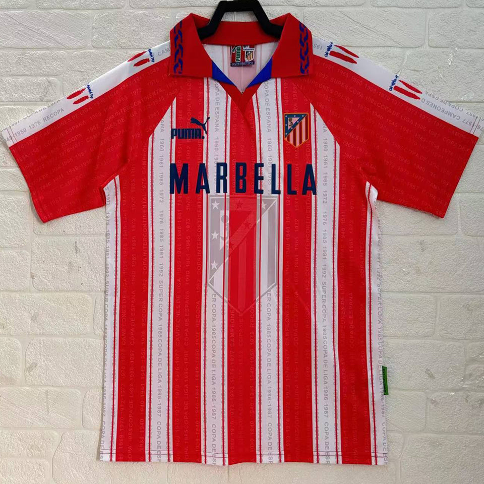 jersey 1995/96 atletico de madrid local manga corta versión fan retro