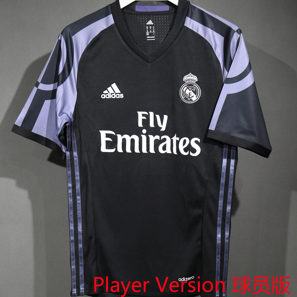 jersey 2016/17 real madrid tercero manga corta versión jugador retro