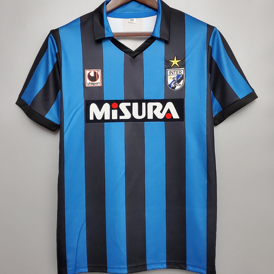 jersey 1988/90 inter milan local manga corta versión fan retro