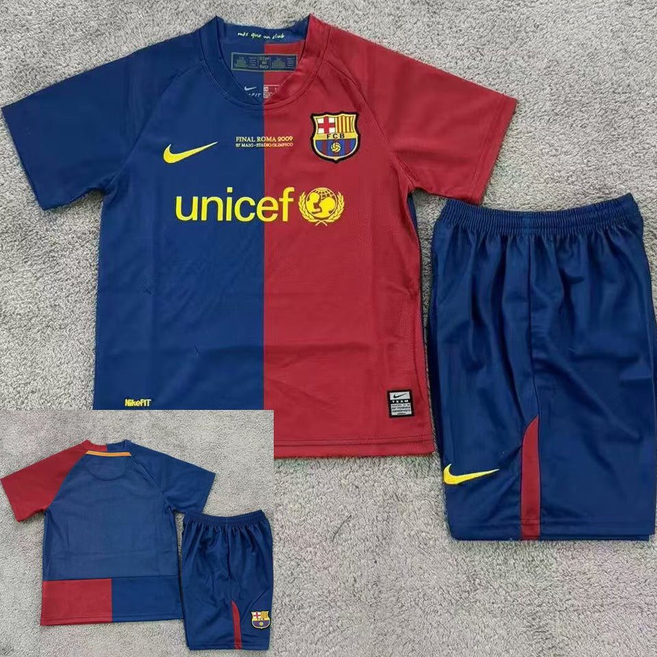 Jersey 2008/09 Barcelona Local Manga corta Niño Retro