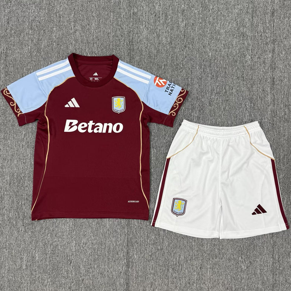 Jersey 2025/26 Aston Villa Local Manga corta Niño