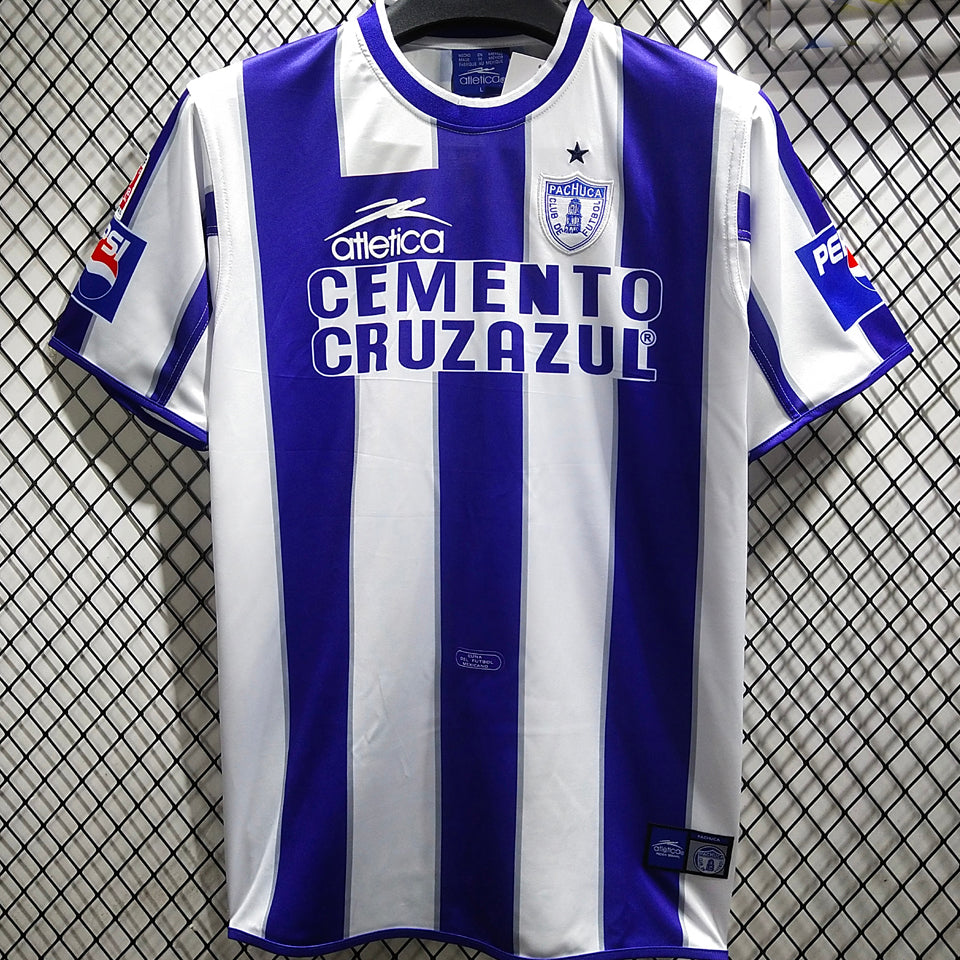 Jersey 2001/2002 Pachuca Local Manga corta Versión Fan Retro