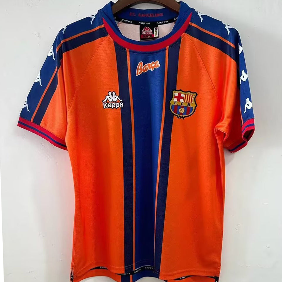 jersey 1997/1998 barcelona visitante manga corta versión fan retro