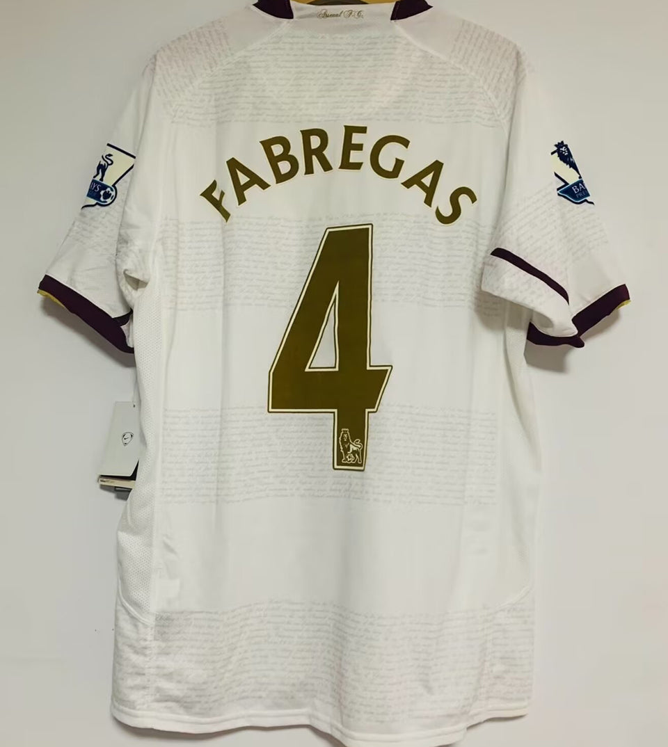 jersey 2007/08 arsenal visitante manga corta versión fan retro