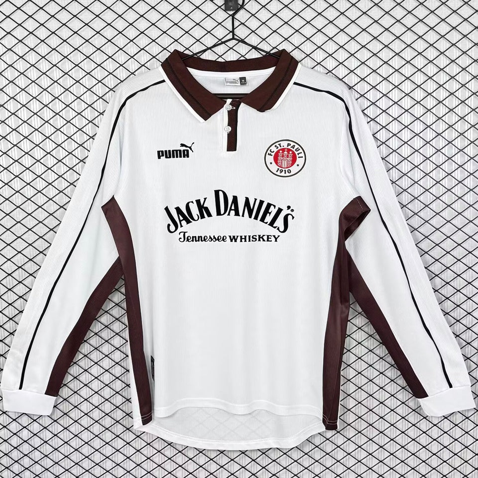 jersey 1999/2000 st pauli local manga larga versión fan retro