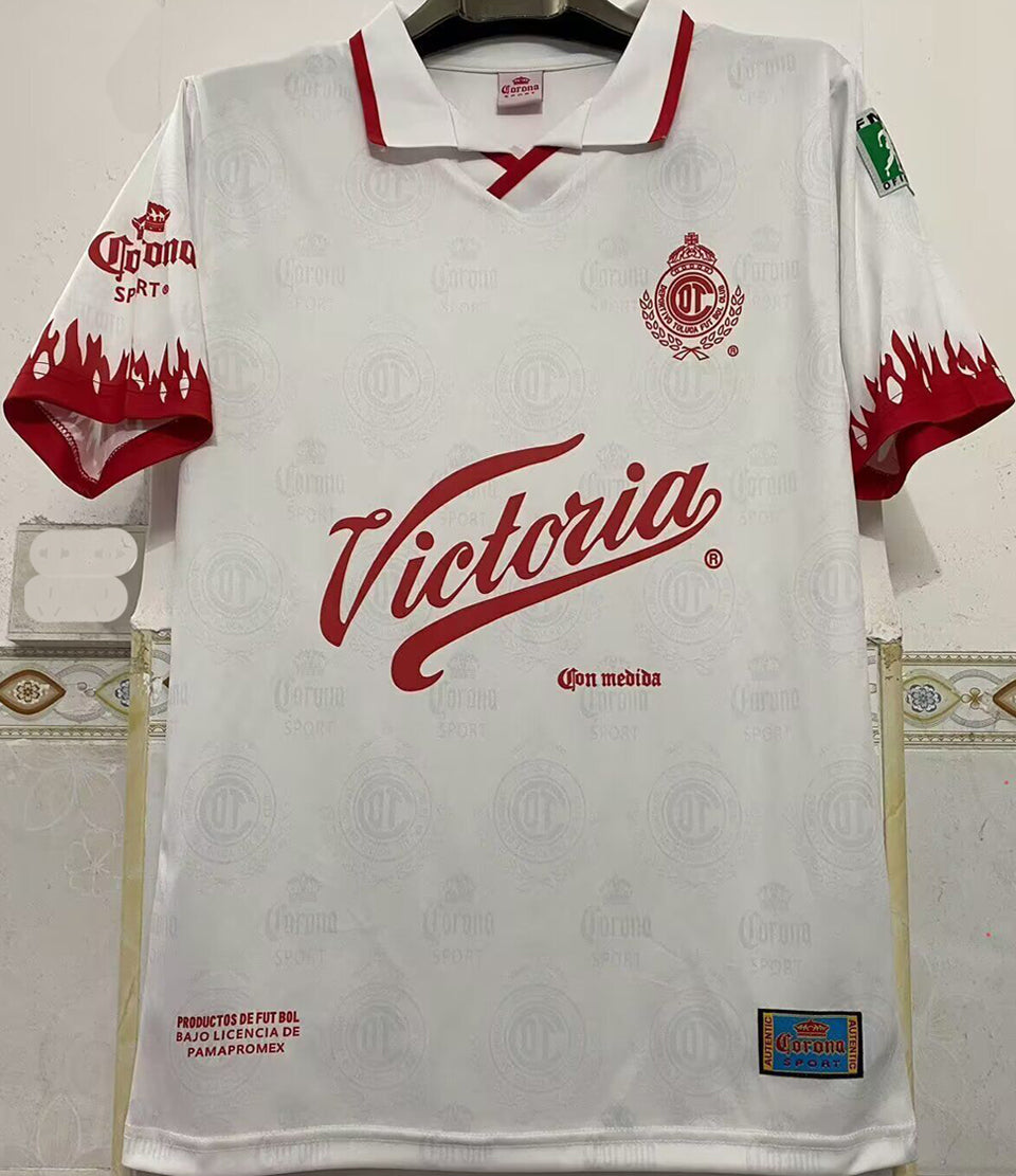 jersey 1997/1998 deportivo toluca visitante manga corta versión fan retro