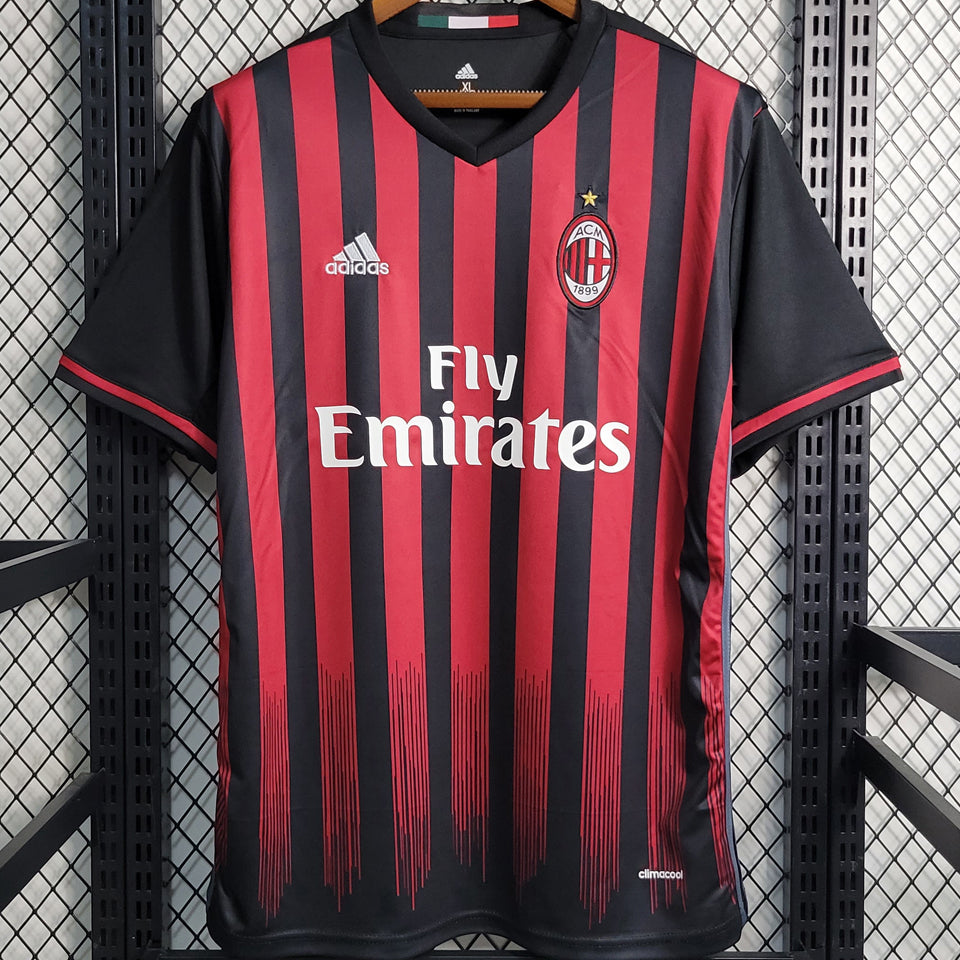 jersey 2016/17 ac milan local manga corta versión fan retro