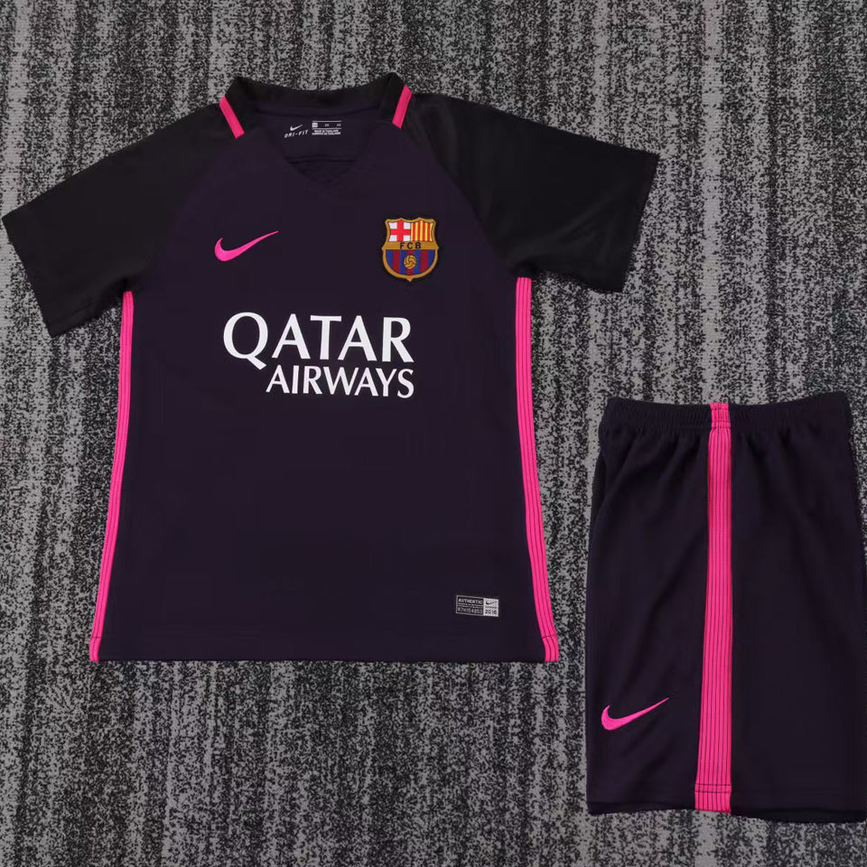 Jersey 2016/2017 Barcelona Visitante Manga corta Niño Retro