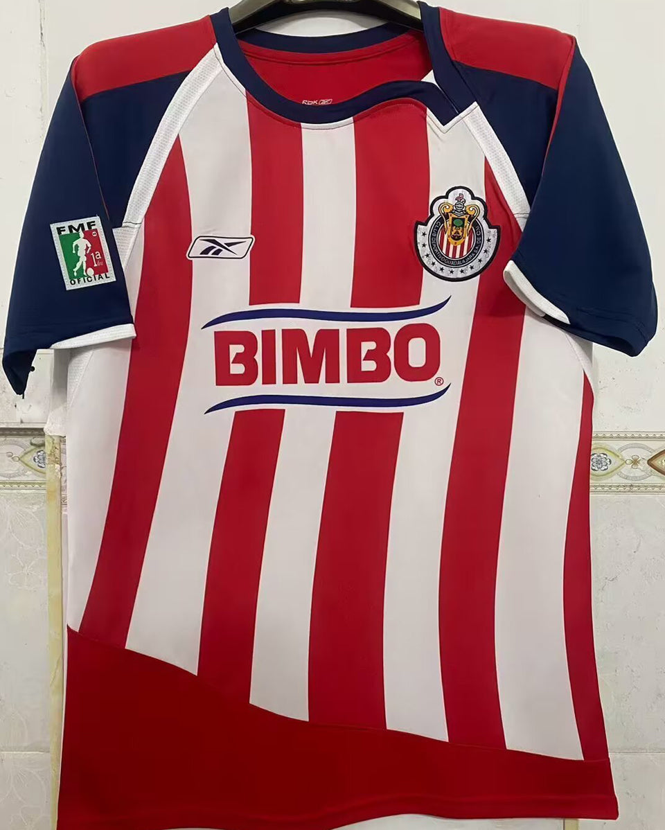 jersey 2007/2008 chivas local manga corta versión fan retro