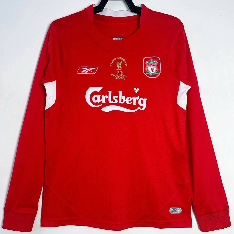 Jersey 2005 Liverpool Local Manga larga Versión Fan Retro
