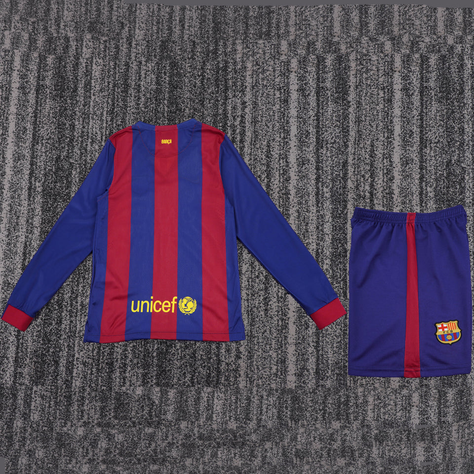 jersey 2014/2015 barcelona local manga larga niño retro