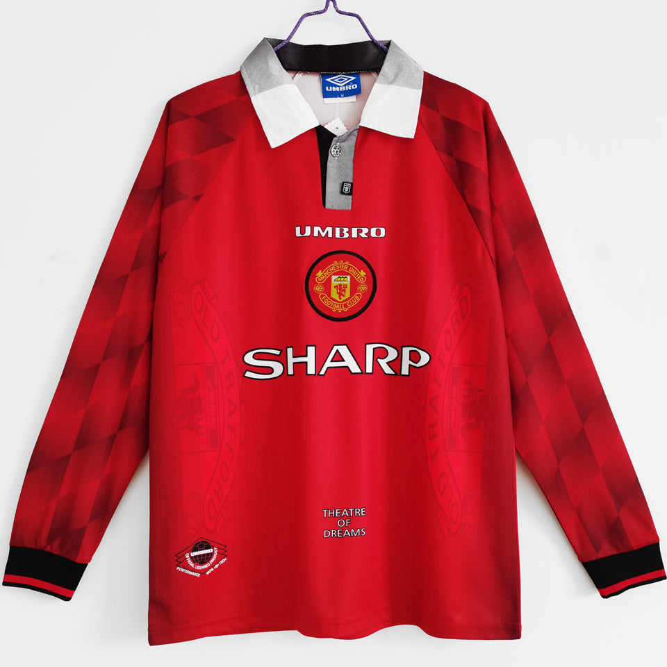 jersey 1996/97 manchester united local manga larga versión fan retro