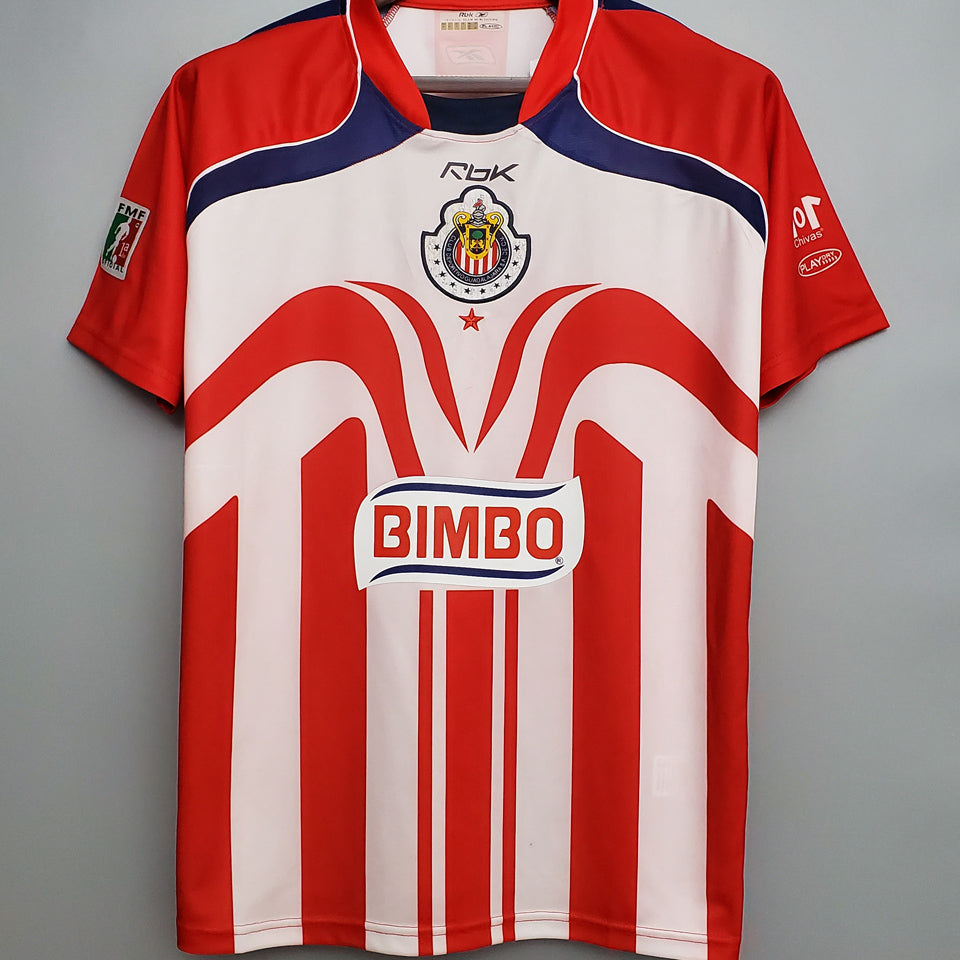 jersey 2006/07 chivas local manga corta versión fan retro