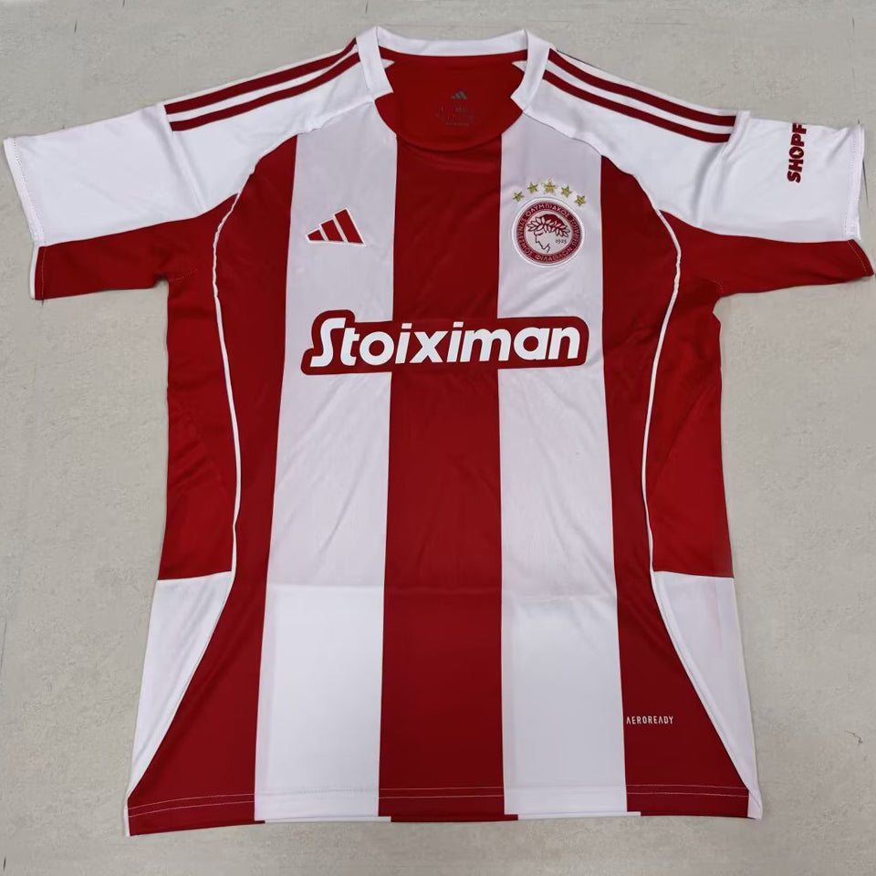 Jersey 2025/26 Olympiacos Local Manga corta Versión Fan