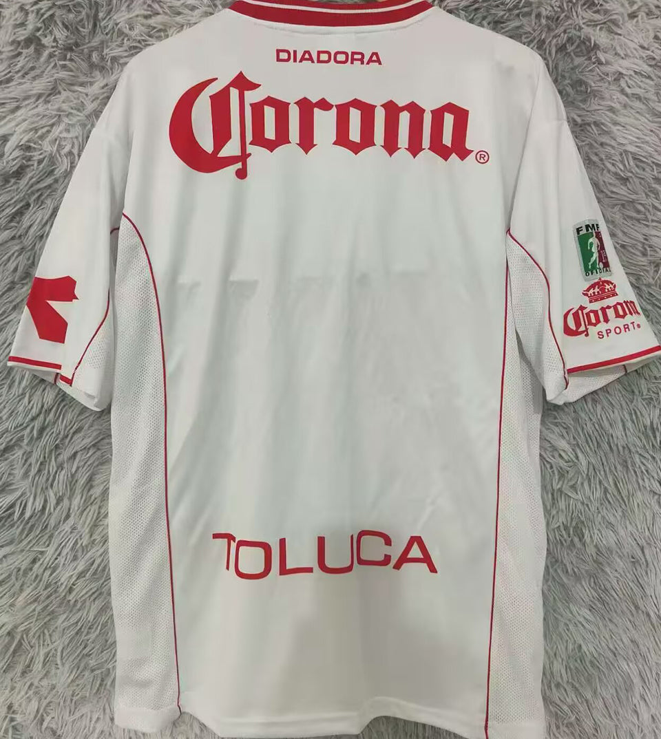 jersey 1998/1999 deportivo toluca visitante manga corta versión fan retro